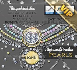 PS预设：Diamond Gold Silver and Pearls Jewelry Creator
